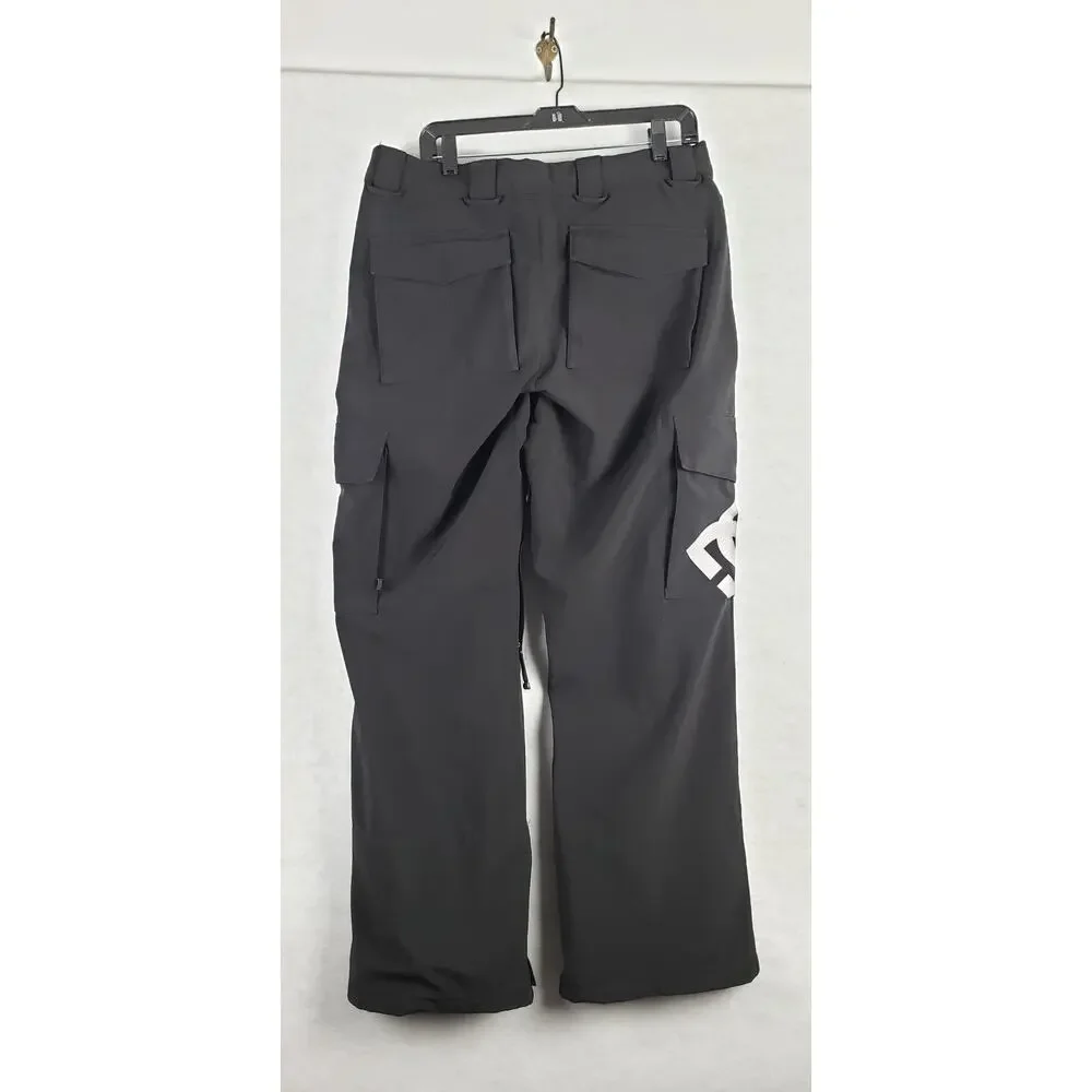 DC Men's M Winter Snow Pants Black White Logo Snowboarding Ski Cargo Vented‎